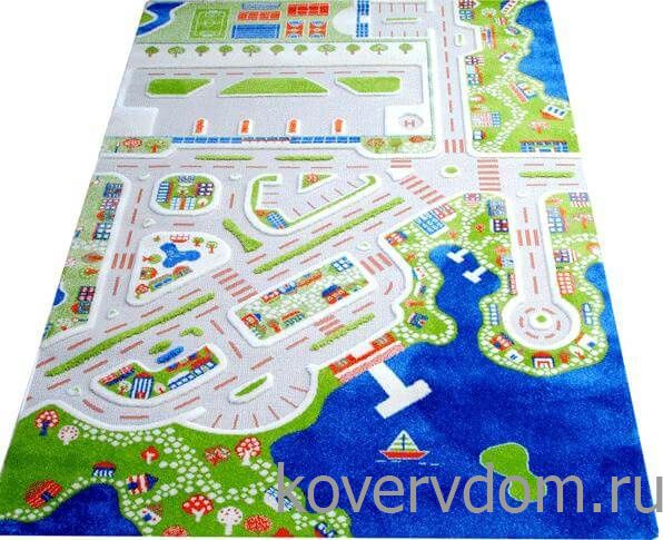 Детский развивающий игровой рельефный 3D ковер Городок арт.150Х220