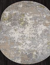 Пушистый круглый ковер LIMAN F163 CREAM-GREEN Овал