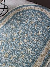 Овальный ковер голубой ZARINA M101B BLUE SHIRINK / BLUE SHIRINK Овал