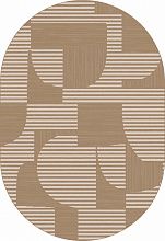 Ковер коричневый DIOS F440 LIGHT BEIGE Овал