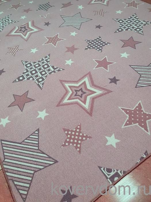 Детский ковер-палас ЗВЕЗДЫ СИЯЮТ-A розовый