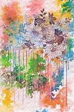 Толстый шерстяной ковер Hunnu R Цветы 6A1883 175