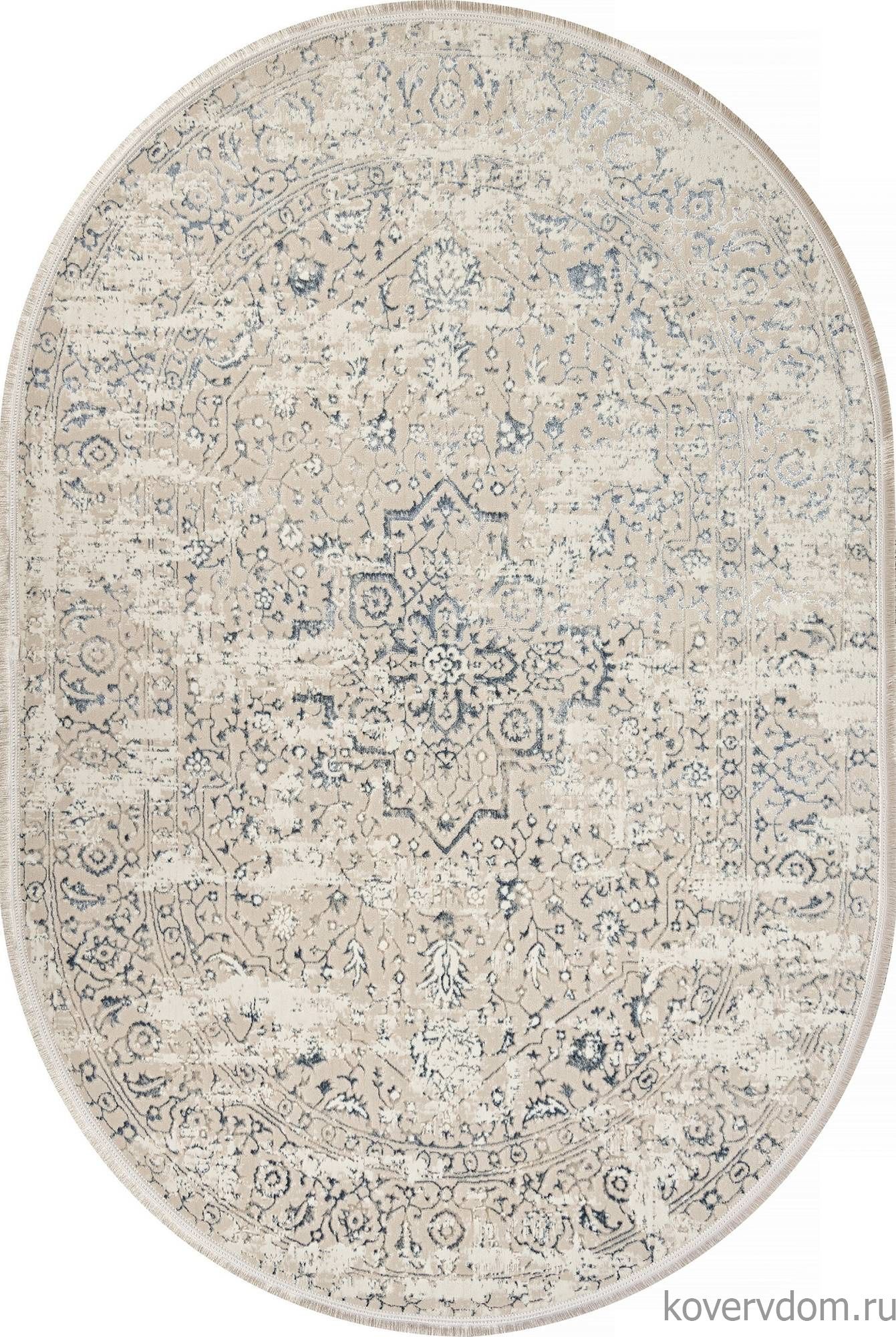 Ковер MIKONOS F584AH CREAM / D.BLUE Овал Ковер MIKONOS F584AH CREAM / D.BLUE Овал