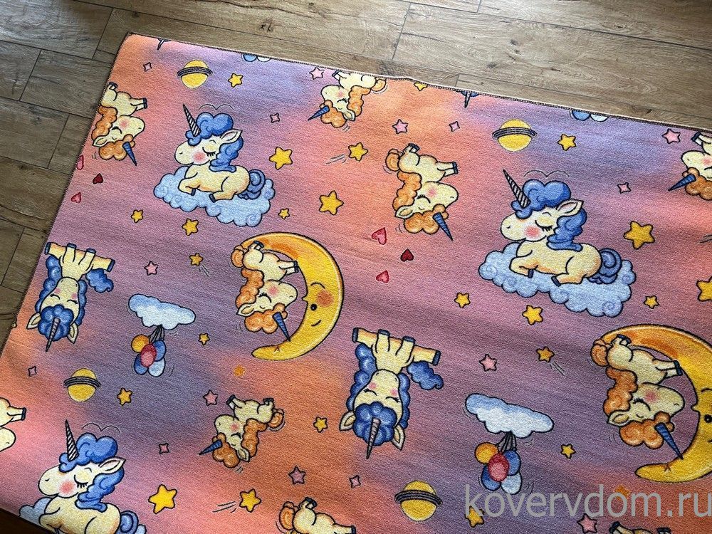 Детский ковер-палас ВЕСЕЛЫЕ ЕДИНОРОГИ 2228  розовый  Детский ковер-палас ВЕСЕЛЫЕ ЕДИНОРОГИ 2228  розовый