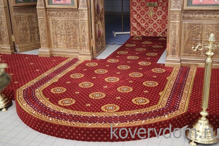 Полушерстяное ковровое покрытие с укладкой в храм