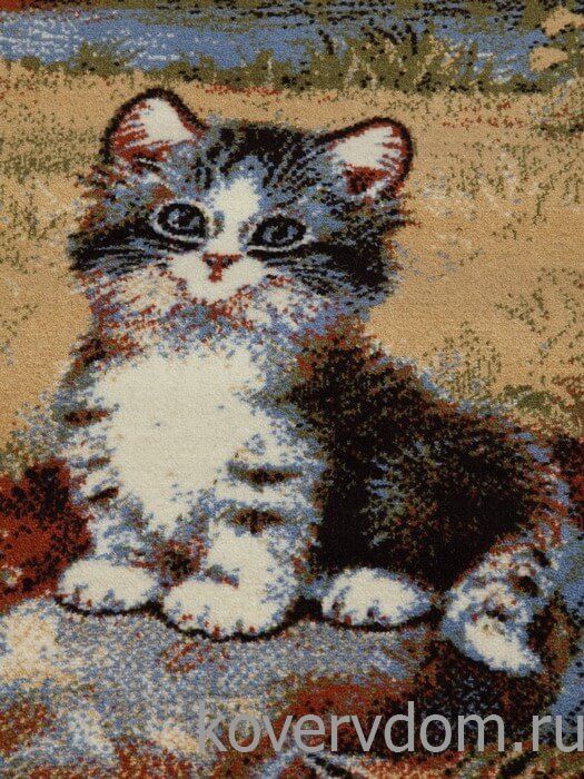 Шерстяной пейзажный ковер Hunnu 6S860 82 котята