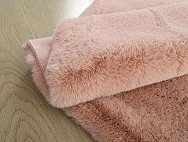Круглый ковер длинноворсовый из искусственного меха RABBIT PREMIUM MS1000 PINK Круг