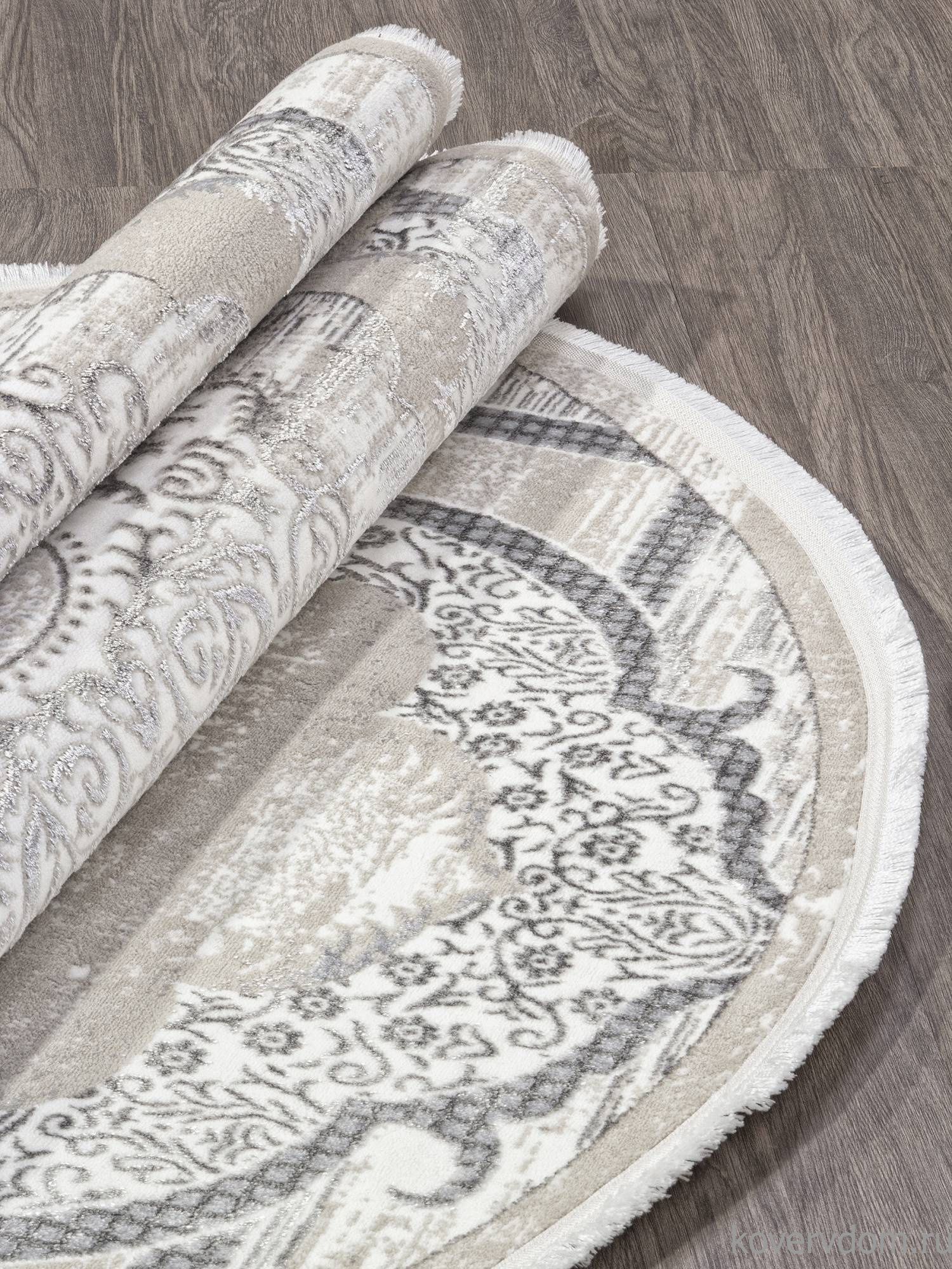 Ковер ALFANI Q018A GREY FDY / CREAM SHRINK Овал Ковер ALFANI Q018A GREY FDY / CREAM SHRINK Овал