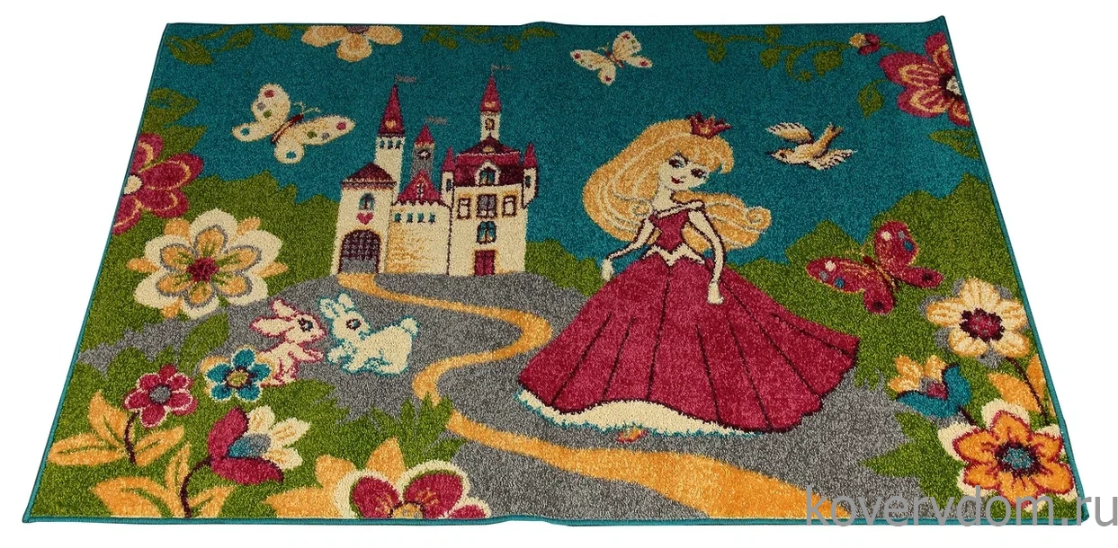 Ковер детский с Принцессой FUNKY NEL turquoise  Ковер детский с Принцессой FUNKY NEL turquoise