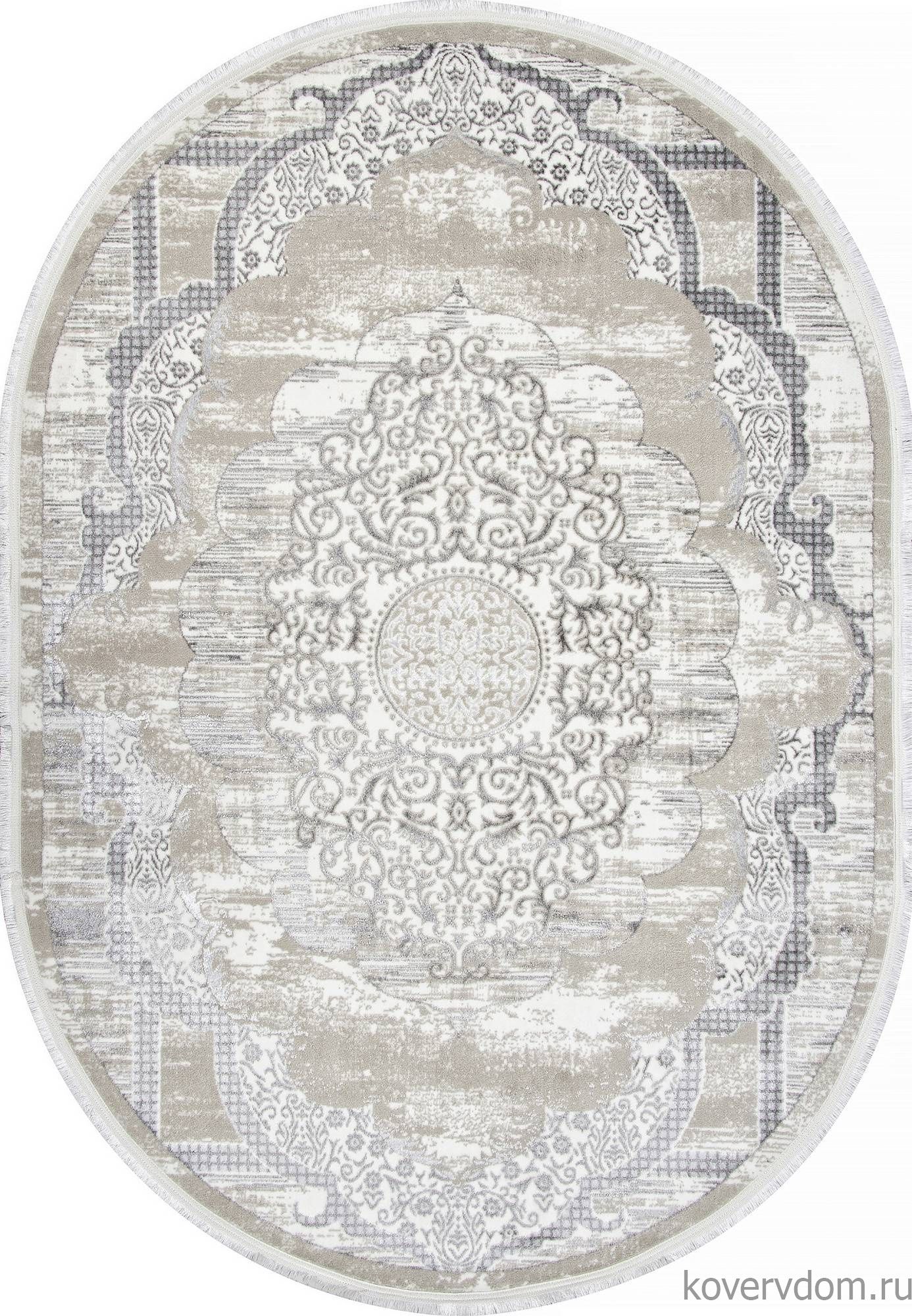 Ковер ALFANI Q018A GREY FDY / CREAM SHRINK Овал Ковер ALFANI Q018A GREY FDY / CREAM SHRINK Овал