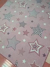 Прямоугольный детский ковер-палас ЗВЕЗДЫ СИЯЮТ-A розовый