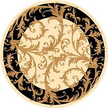 Круглый ковер черный OLYMPOS d156 CREAM-BLACK Круг