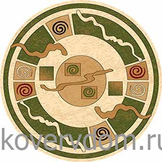 Ковер OLYMPOS d077 CREAM-GREEN Круг