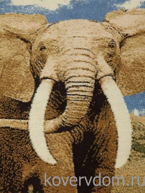 Шерстяной пейзажный ковер Hunnu 6S1028 82 слоны