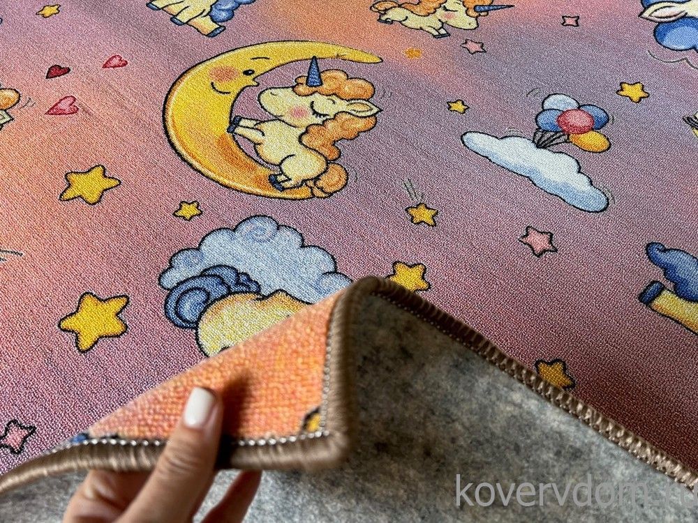 Детский ковер-палас ВЕСЕЛЫЕ ЕДИНОРОГИ 2228  розовый  Детский ковер-палас ВЕСЕЛЫЕ ЕДИНОРОГИ 2228  розовый