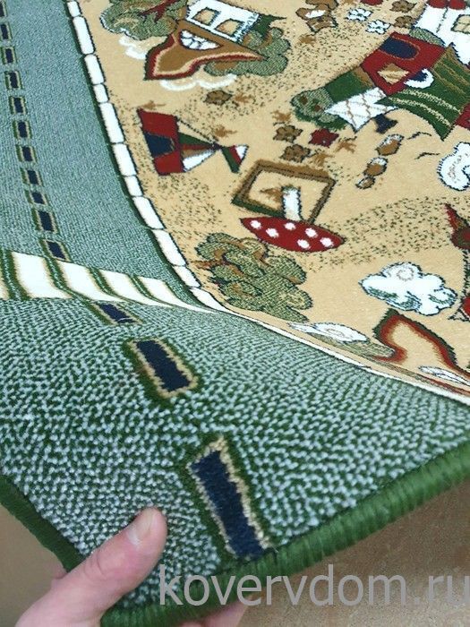 Детская ковровая дорожка зеленая 40076-03