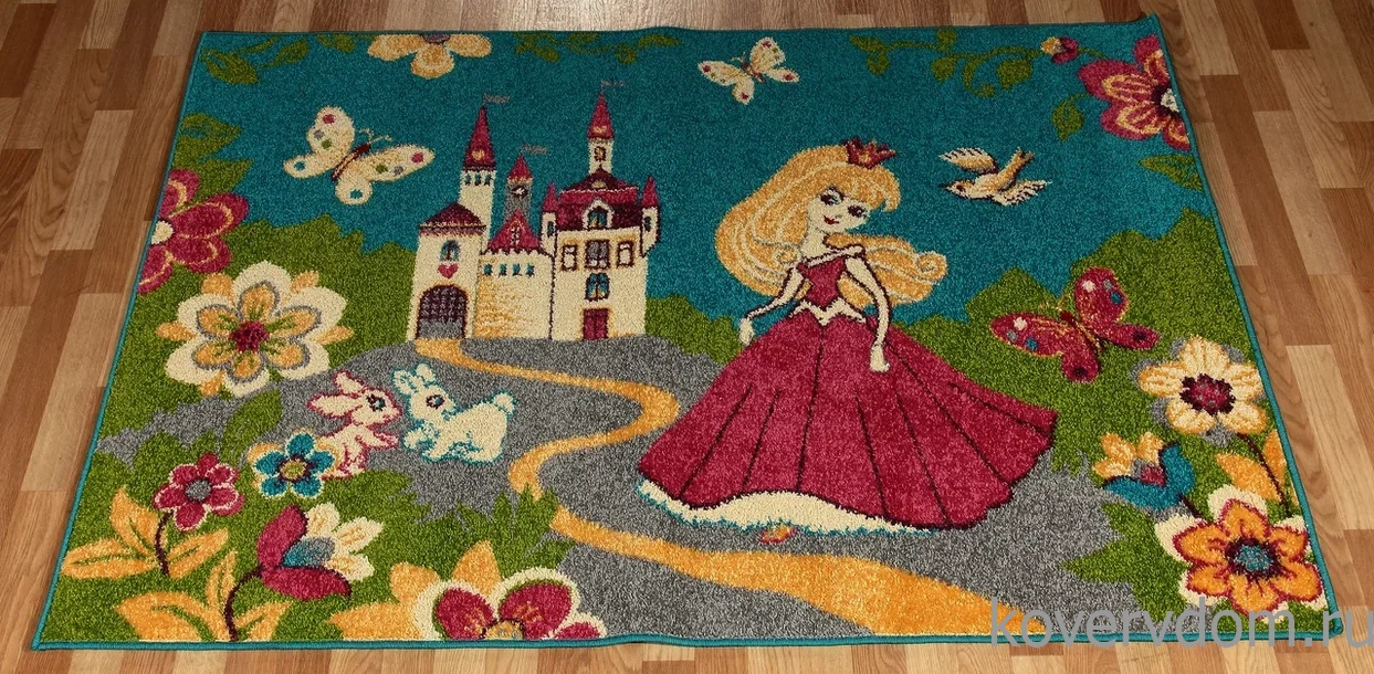 Ковер детский с Принцессой FUNKY NEL turquoise  Ковер детский с Принцессой FUNKY NEL turquoise